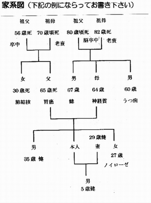 家系図の記入例